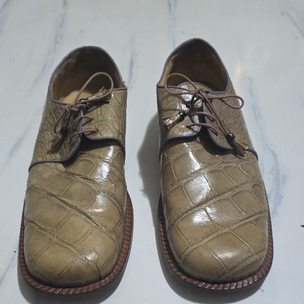 Men's Mauri Tan Alligator Shoes Size 12
